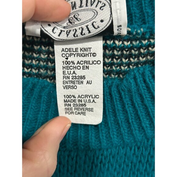 Vintage Teal Teddy Bear Sweater Classic Tee Essentials Womens Size Medium - Picture 6 of 9